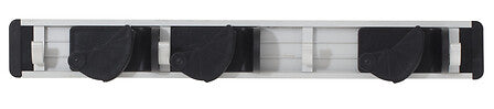 Porte-balai coulissant 3 supports et 4 crochets aluminium