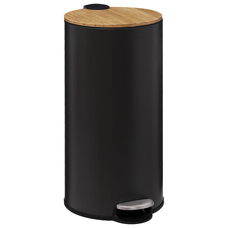 Poubelle à pédale Modern color 30 l métal et bambou noir