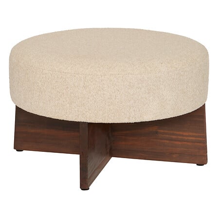 Pouf bouclette Kayan D. 50 x H. 30 cm ivoire