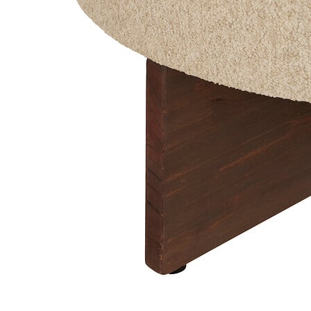 Pouf bouclette Kayan D. 50 x H. 30 cm ivoire