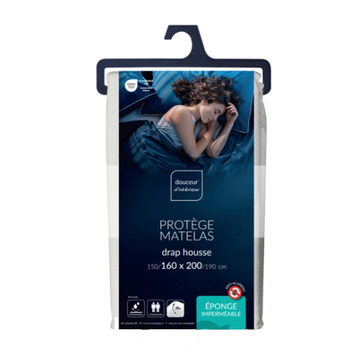 Protège-matelas 160x200 cm éponge anti-acariens