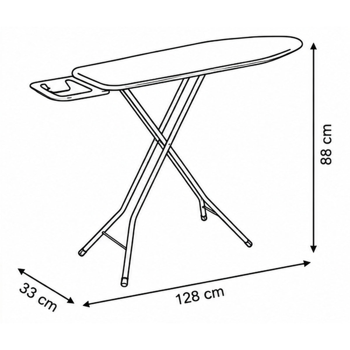 Table à repasser 110 x 32 cm Acier et coton